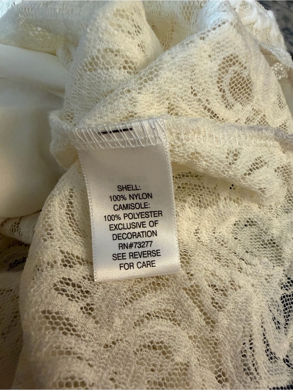 APT. 9 Petite Large 2-Piece Ivory Floral Lace Long Sleeve Top Cami Set - Picture 6 of 7